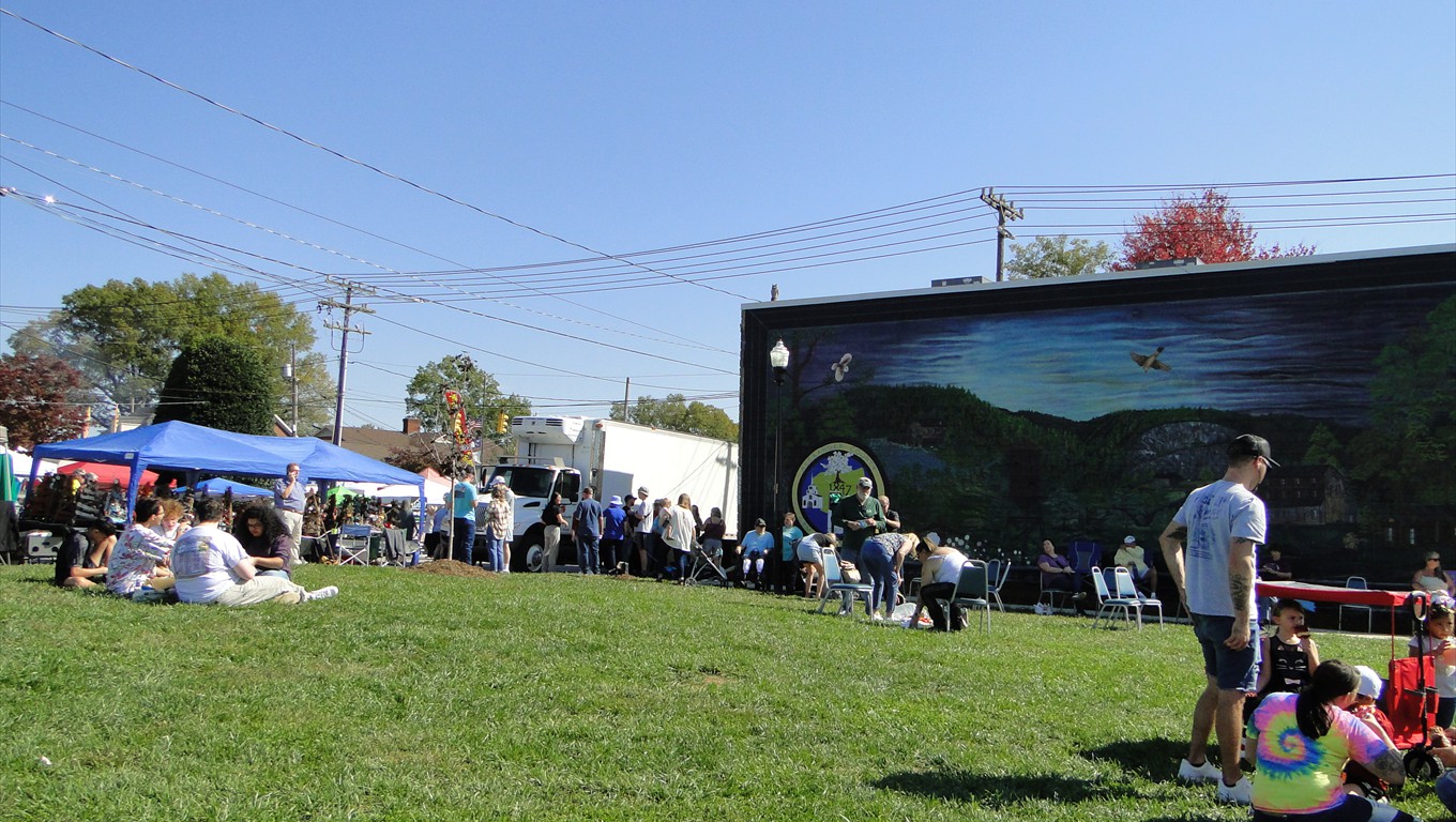 Folks enjoying the 32nd Annual Taylorsville Apple Festival