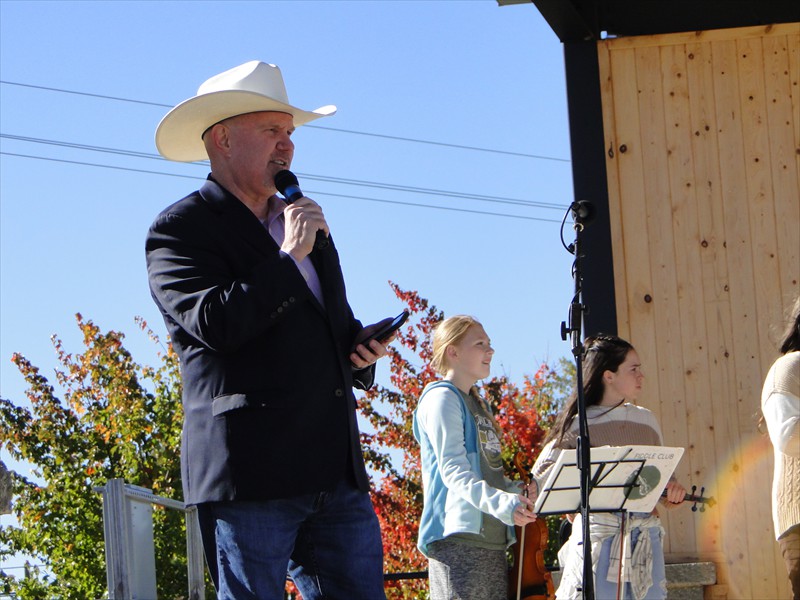 Scott Hines, ROD, serves as MC for the Rotary Stage entertainment.