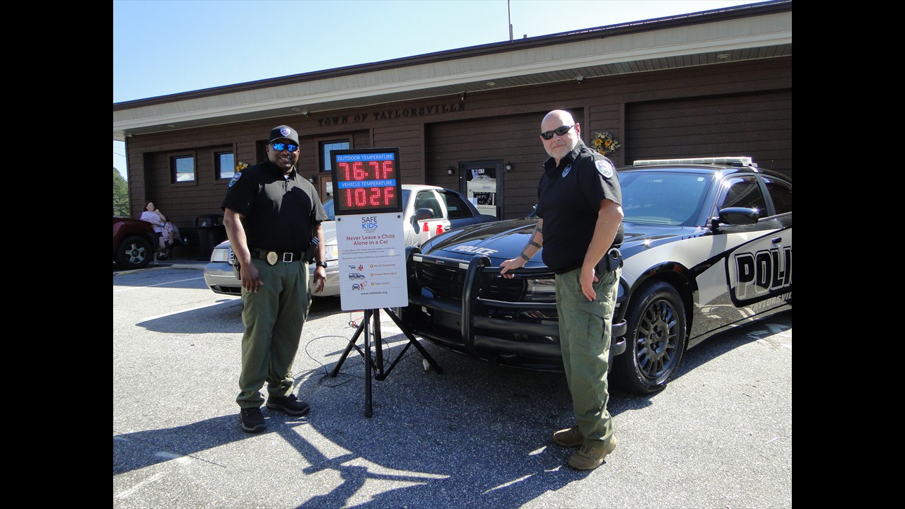 Taylorsville Police Department in front of Police Dept. & Town Hall.